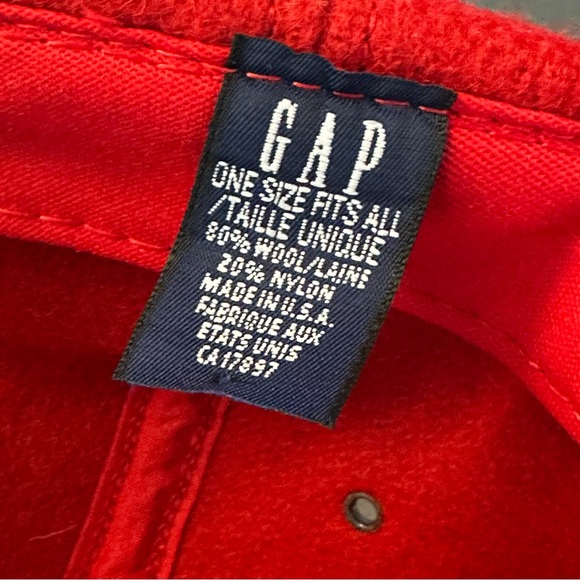 Vibrant Red Vintage GAP 80% Wool Women’s Adjustable Hat Made in USA - Picture 9 of 16